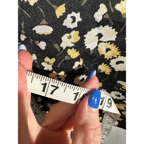 Abercrombie Fitch Top Womens XS Black Floral Cami Lace Yellow Cottage Boho Y2K - Picture 9 of 9